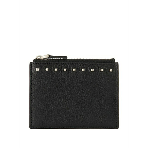 ヴァレンティノ ガラヴァーニ メンズ 紙入れ 付属品 Rockstud zip-around card holder Black