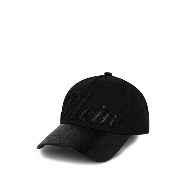 フィリップ飾り気の無い メンズ かぶり笠 佩び物 Logo-detail baseball cap Black