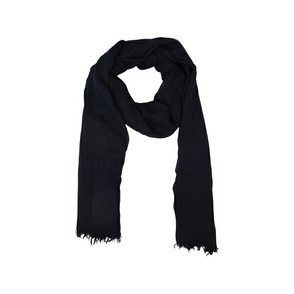 １２０％リノ メンズ マフラー・ストール・スカーフ アクセサリー Fringed scarf Blue｜asty