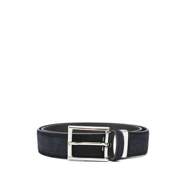 カナーリ メンズ 胴締め 佩び物 Buckle leather belt Blue