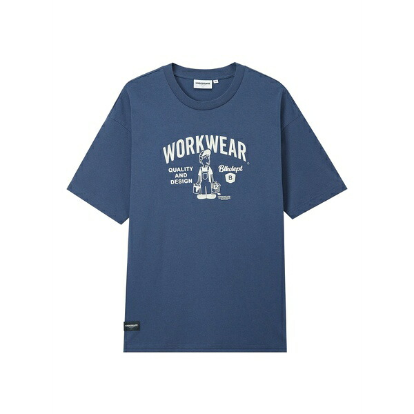 チョコレート メンズ Tシャツ トップス Graphic-print t-shirt Blue｜asty