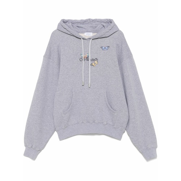 象牙色 レディース パーカー・スウェットシャツ アウター Bookish butterfly hoodie Grey