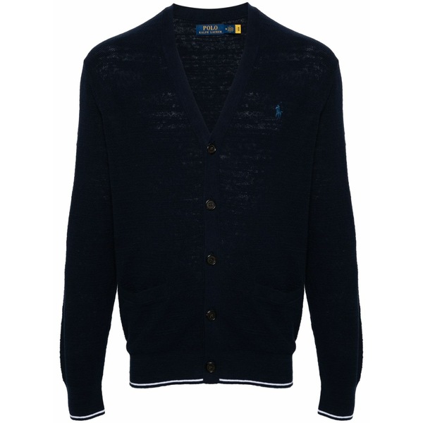 ラルフローレン メンズ ジレー アウター Polo pony-embroidery cardigan Blue