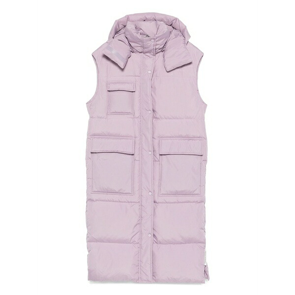 マルコポーロ レディース ジャケット&ブルゾン アウター Hooded quilted vest Purple|asty