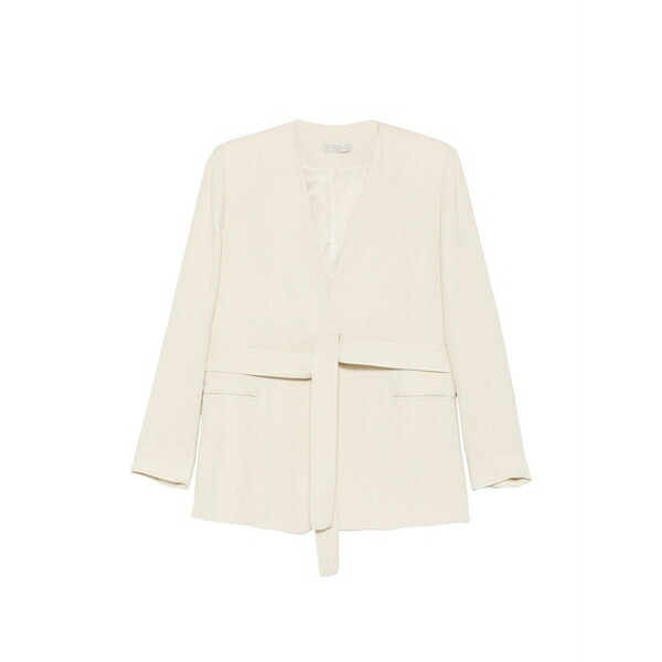 アントネリ レディース 上衣＆上衣 アウター Eddie belted collarless jacket Neutrals
