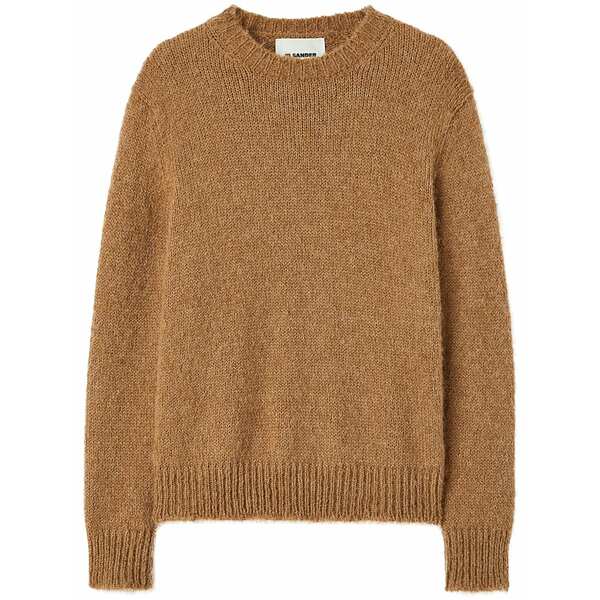 ジル・サンダー レディース 編み物\u0026ティーシャツ アウター Crew-neck wool jumper Brown