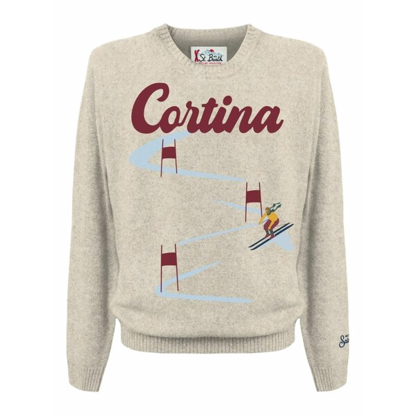 エムシーツーセイントバース メンズ ニット&セーター アウター Cortina ski race graphic sweater Neutrals|asty