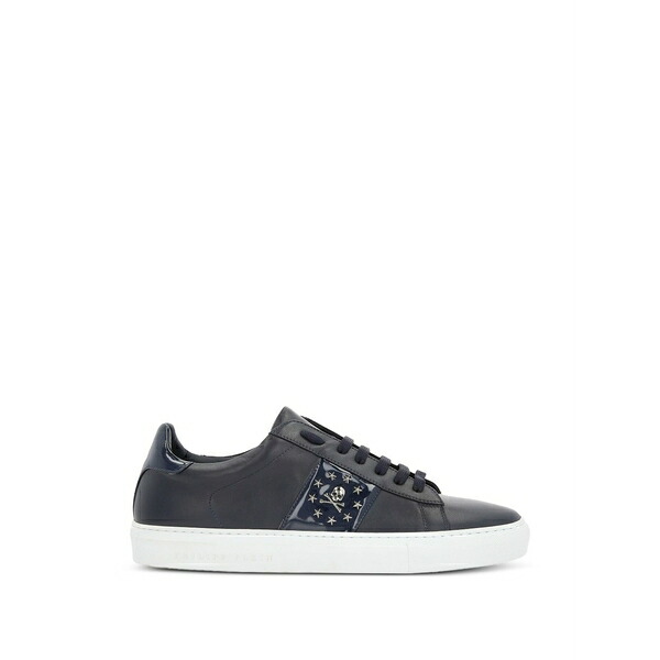 フィリッププレイン メンズ スニーカー シューズ Skull studded low-top sneakers Blue｜asty 76,340円