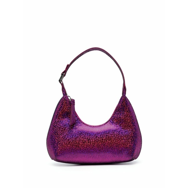 バイ毛革 レディース ショルダーバッグ 御徒面子 Glitter-detail shoulder bag Pink
