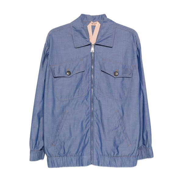 ヌメロ ヴェントゥーノ レディース 上衣＆上衣 アウター Button pocket denim jacket Blue