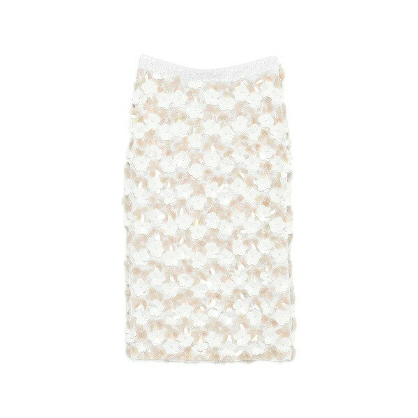 パロッシュ レディース スコート ボトムス Floral-appliqu?? MIDI skirt White