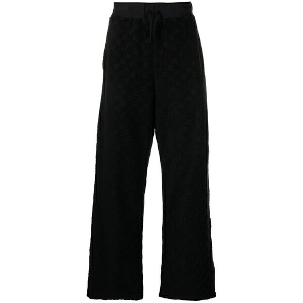 アンブッシュ メンズ 心地好いズボン下 ボトムス Straight-leg jacquard track pants Black