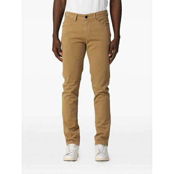 レアッシュ メンズ 心地好いズボン下 ボトムス Cotton blend straight-leg trousers Neutrals