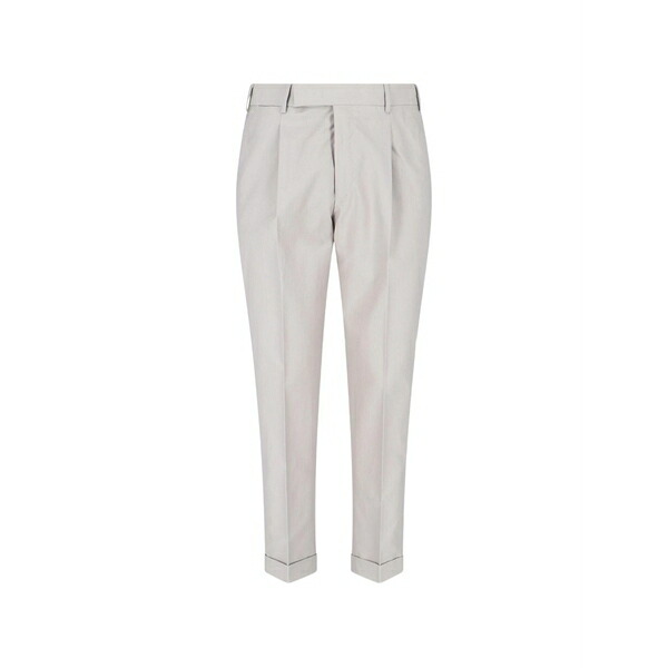 PTトリノ メンズ 心地好いズボン下 ボトムス Pleated tailored trousers Grey