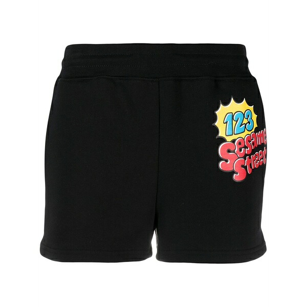 モスキーノ レディース 心地好いズボン下 ボトムス Sesame street?? track shorts Black