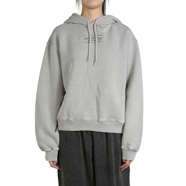 アレキサンダーワン レディース パーカー・スウェットシャツ アウター Logo-embroidered hoodie  Grey