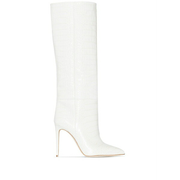パリテキサス レディース ブーツ シューズ 105mm crocodile-effect knee-high boots Neutrals|asty