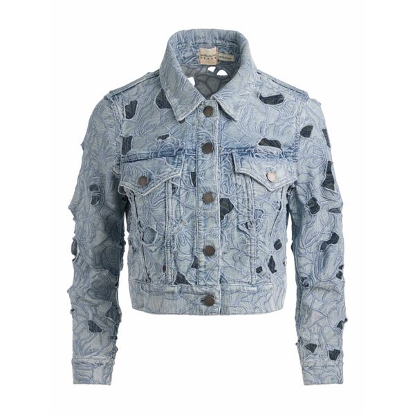 アリス アンド オリビア レディース 上衣＆上衣 アウター Embroidered eyelet jacket Blue