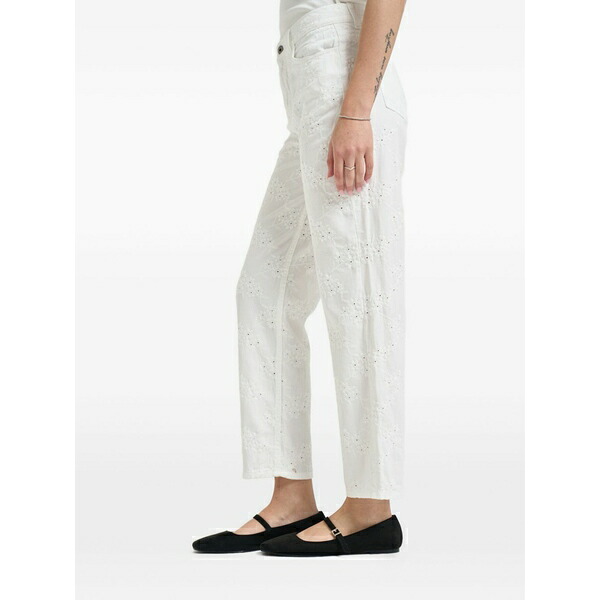 リュージョー レディース カジュアルパンツ ボトムス Embroidered trousers White