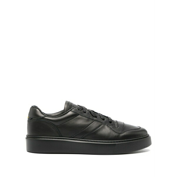 ドンカルズ メンズ スニーカー シューズ Logo-debossed leather sneakers Black