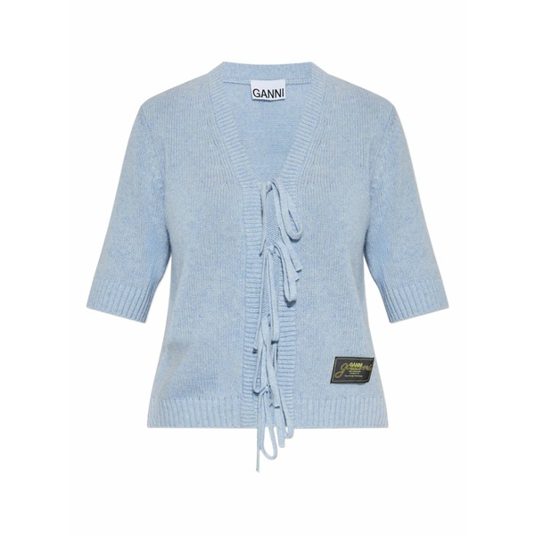 ガニー レディース ジレー アウター Tie-front v-neck knitwear Blue