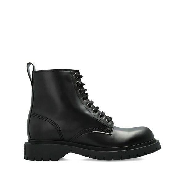 ジバンシー レディース ブーツ シューズ Lace-up leather biker boots Black