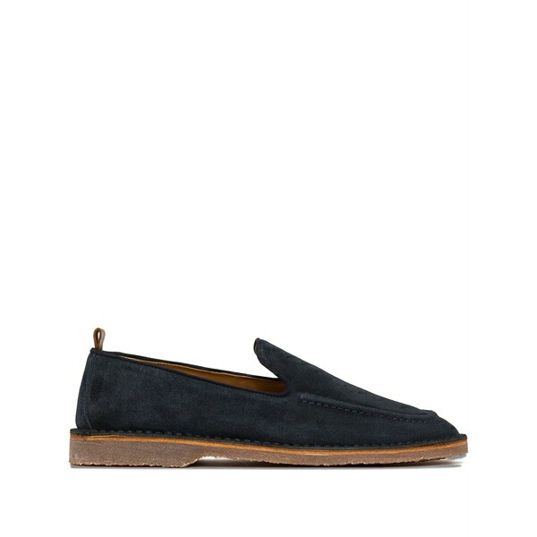 ブッテロ メンズ スリッポン・ローファー シューズ Suede stitching loafers Blue