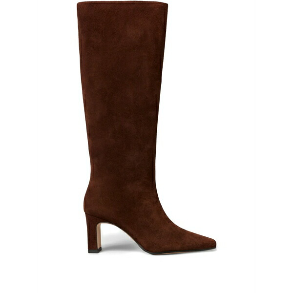クローディピエルロ レディース ブーツ シューズ Suede-leather pointed-toe knee-high boots Brown