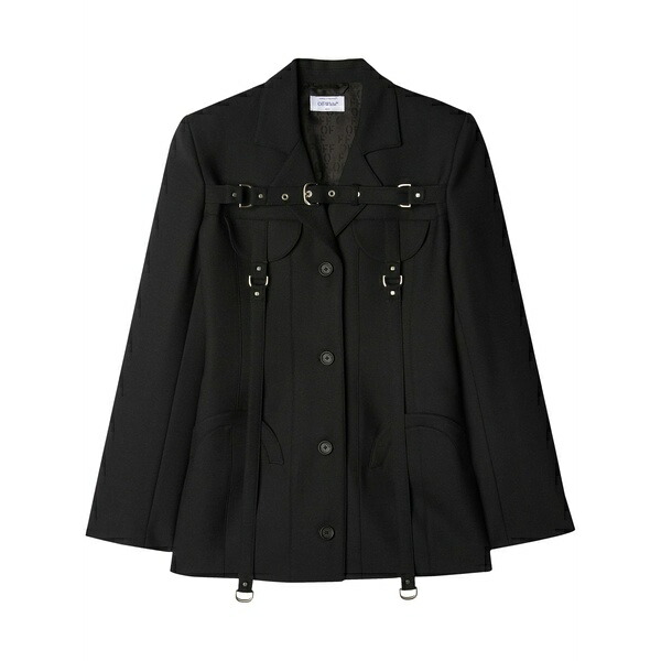 象牙色 レディース 上衣＆上衣 アウター Cargo buckled jacket Black