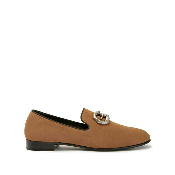 ジュゼッペザノッティ メンズ スリッポン・ローファー シューズ Logo-plaque leather loafers Brown