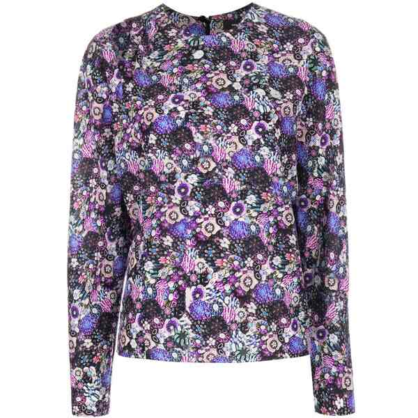 イザベル マラン レディース シャツ トップス Floral-print stretch-silk blouse Purple｜asty