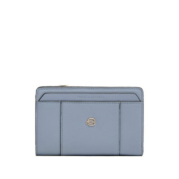 ピークアドロ  レディース 紙入れ 付属品 Zip closure wallet Blue