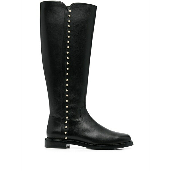 スチュアート ワイツマン レディース ブーツ シューズ Pearl-embellished detail boots Black
