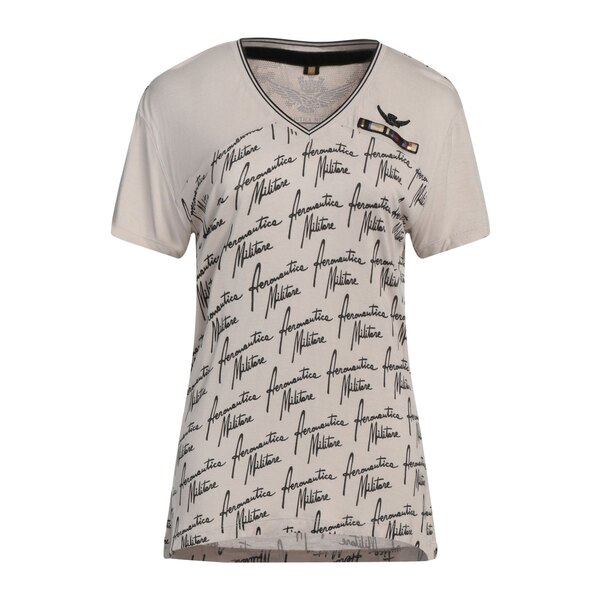 【送料無料】 アエロナウティカ ミリターレ レディース Tシャツ トップス T-shirts Beige