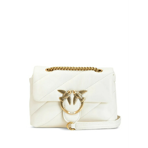 ピンコ レディース ショルダーバッグ バッグ Leather crossbody bag White｜asty