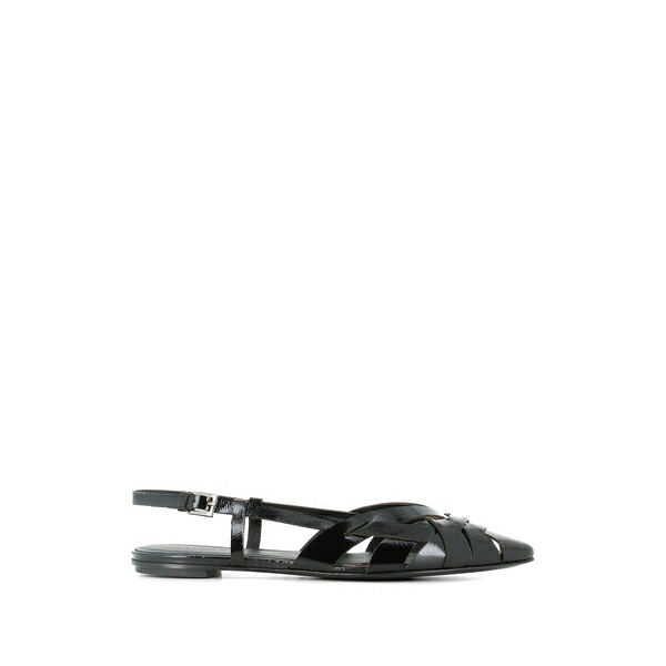 デル カルロ レディース パンプス シューズ Woven strap flat pumps Black