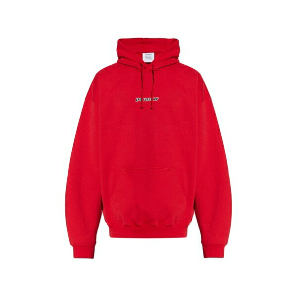 ヴェトモン メンズ パーカー・スウェットシャツ アウター Long-sleeve drawstrings hoodie Red