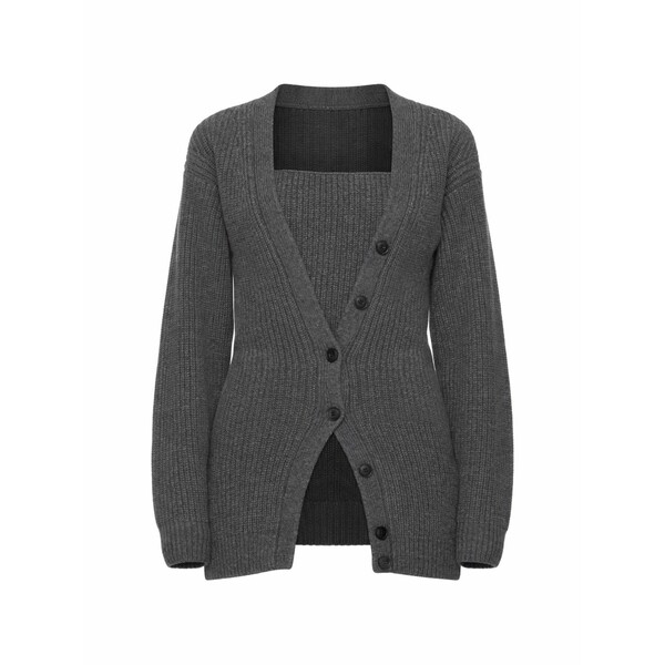 アレキサンダーワン レディース ジレー アウター Button square-neck cardigan Grey