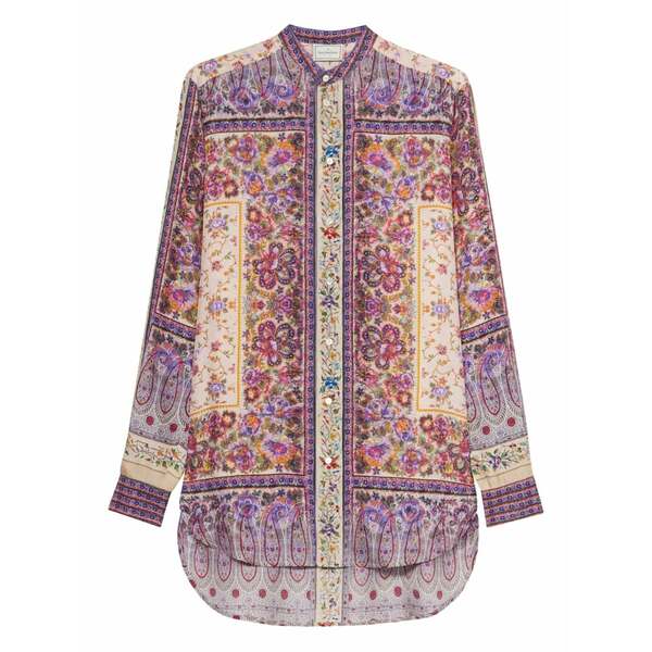 ピエール＝ルイ・マシア レディース プルオーバー トップス Floral-print panelled shirt Purple