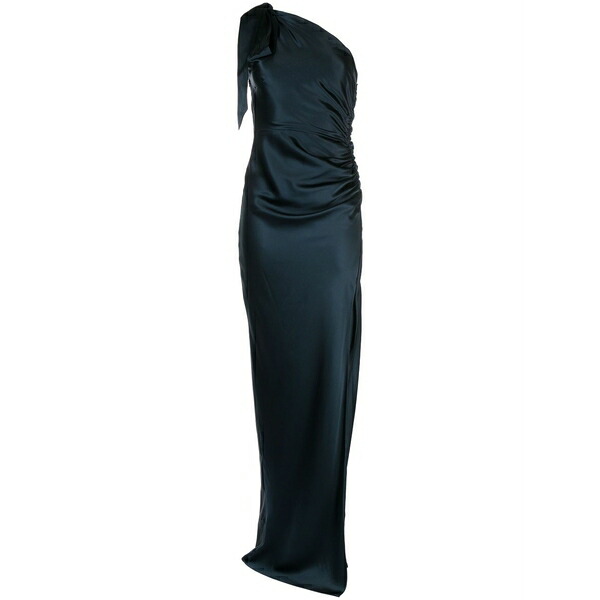ミシェルメゾン レディース ワンピース トップス Asymmetric silk maxi gown Blue｜asty