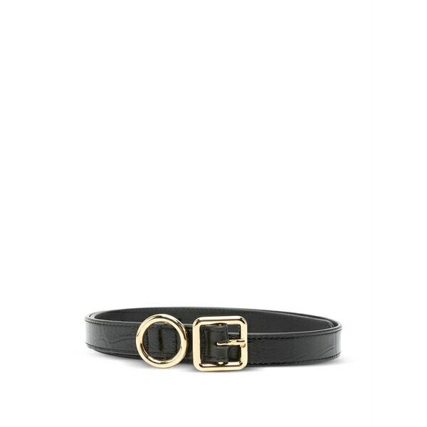 ジャクエムス レディース 三尺帯 付属物 Round-buckle leather belt Black