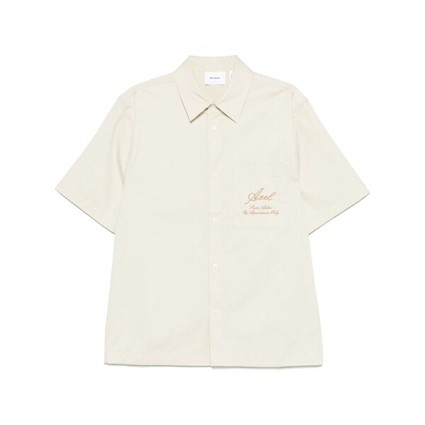 アクセルアリガト メンズ シャツ トップス Logo-embroidered shirt Neutrals｜asty 34,970円