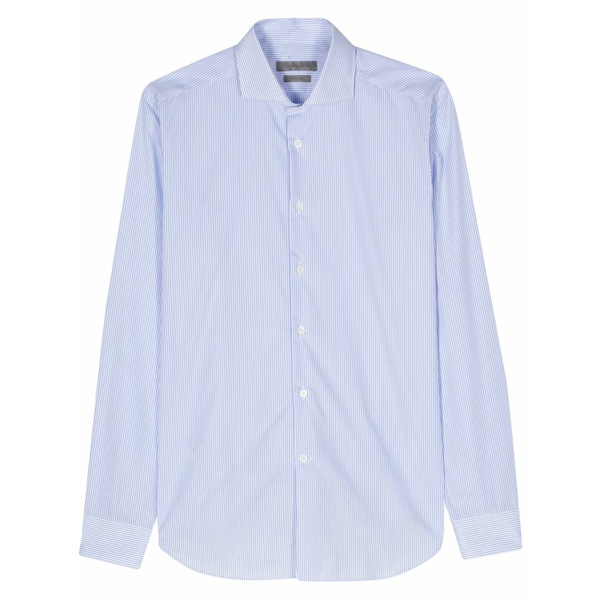 コルネリアーニ メンズ シャツ トップス Striped cotton shirt White｜asty