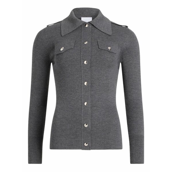 ジャンパトゥ レディース ジレー アウター Ribbed collared cardigan Grey