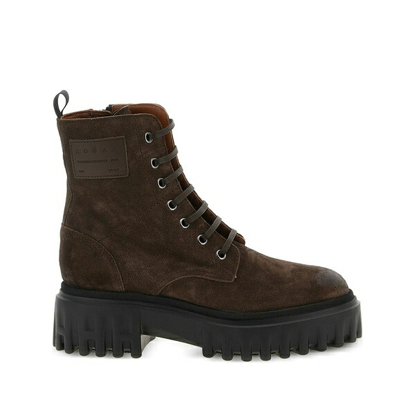 ホー鵞鳥 レディース ブーツ シューズ H700 lace-up chunky-sole boots Brown
