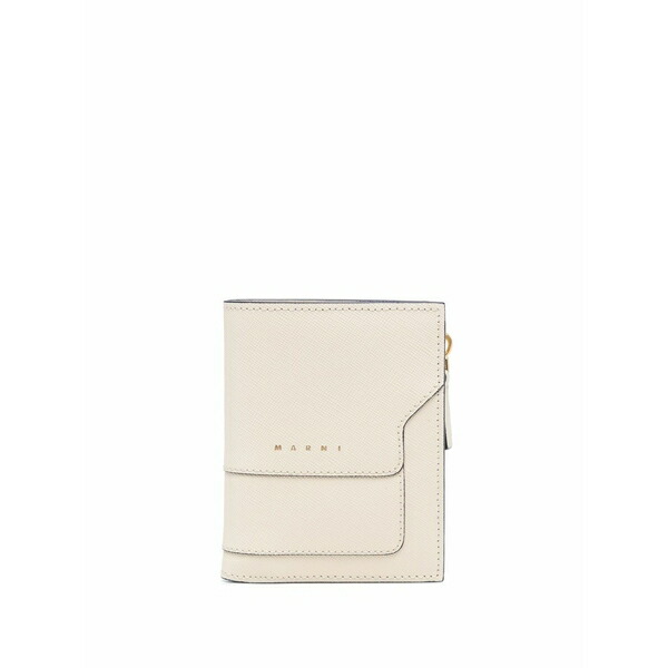 マルニ レディース 金入れ 付属物 Logo-stamp leather wallet Neutrals