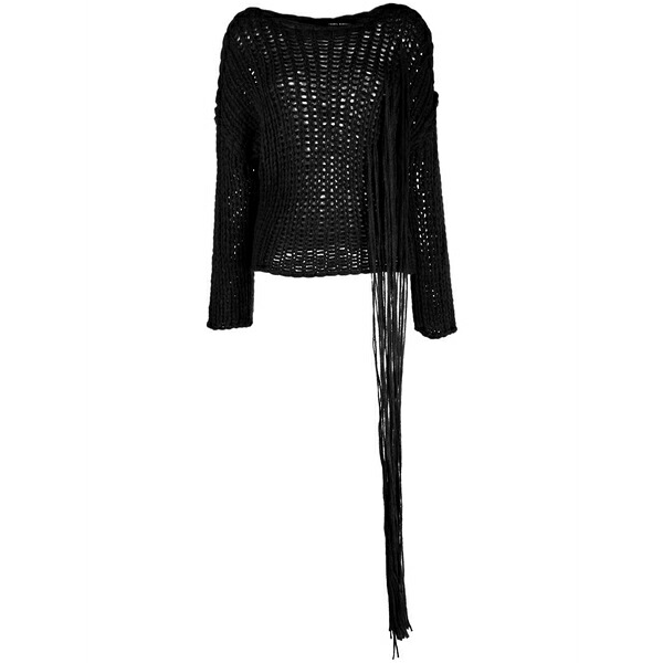 イザベル・ベネナート レディース 編み物\u0026ティーシャツ アウター Macram￡-detail crochet-knit jumper Black
