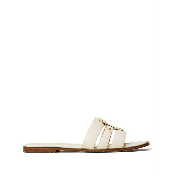ツイン書き割り レディース サンダル シューズ Logo-detail leather sandals Neutrals