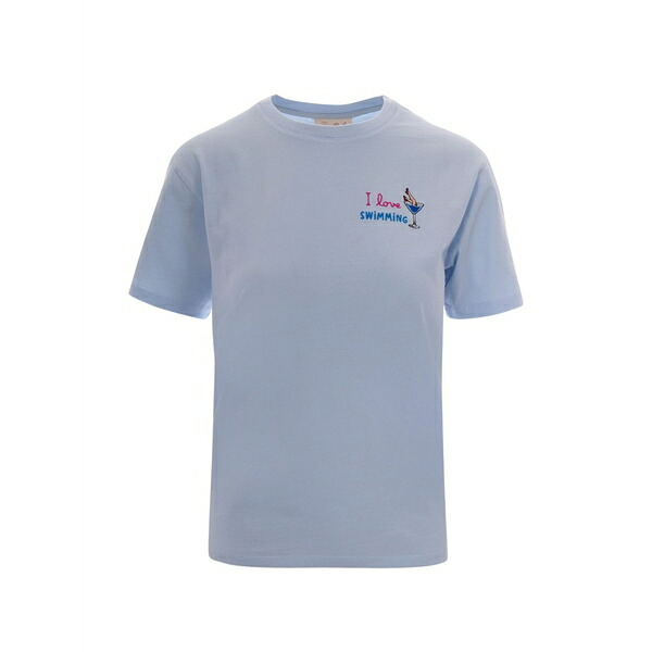 エムシーツーセイントバース レディース ティーシャツ トップス Emilie embroidered cotton t-shirt Blue