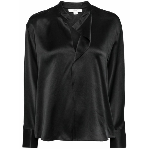 ヴィンス レディース ティーシャツ トップス Draped silk blouse Black